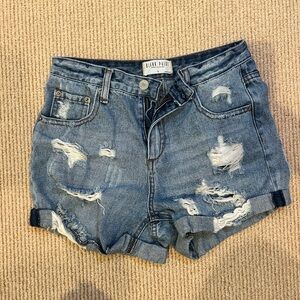 Blank Paige Distressed Blue Jean Shorts